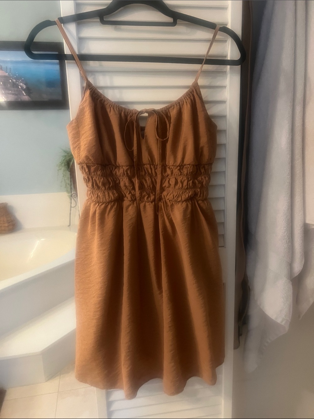 Loft Minidress With Bow, Tan / Brown